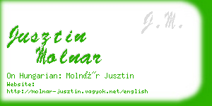 jusztin molnar business card